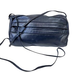 Vintage 70’s Excel Dark Blue Leather Crossbody Bag